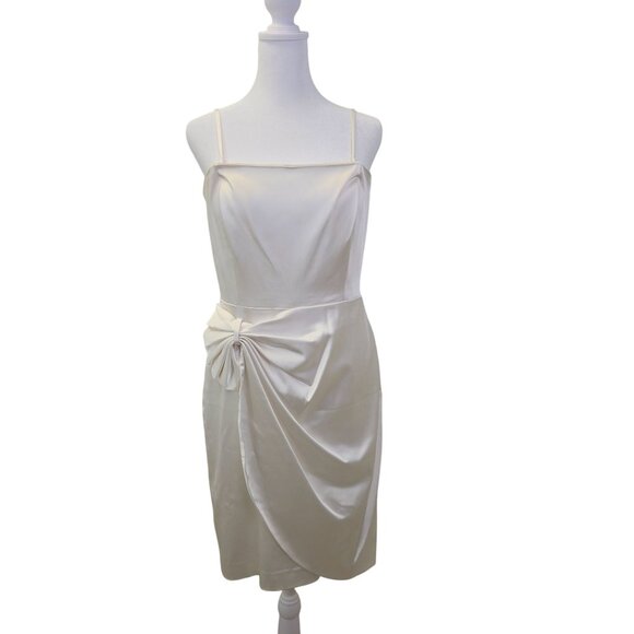 Calvin Klein Satin Side Ruched Bodycon Cocktail Dress Size 8 - Picture 1 of 9